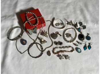 Collection Of Silver And Costume Jewelry