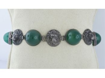 Sterling Green Chalcedony Bracelet