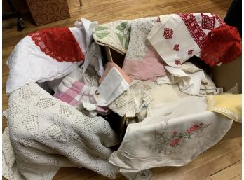 Two Boxes Of Vintage Table Linens