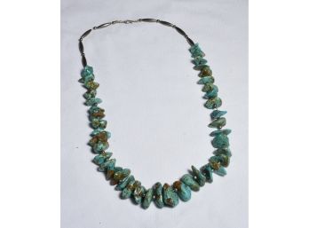 Vintage Silver And Turquoise Necklace