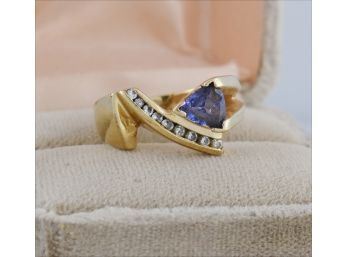 Tanzanite And Diamond 14K Gold Ring