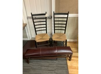 Ladder Back Chairs And Footstool