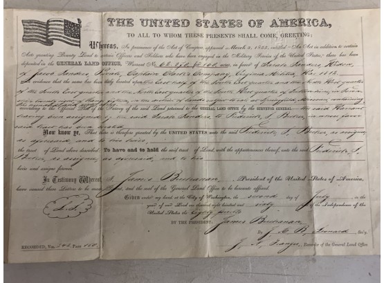 James Buchanan 1860 Document