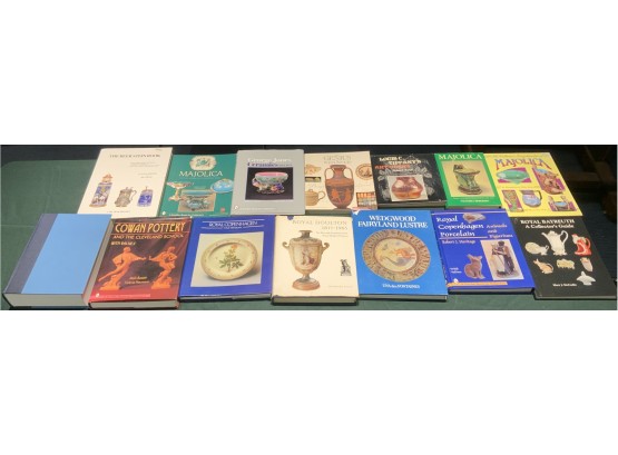 14 Reference Books: Ceramics, Pottery, Majolica, Royal Doulton, Wedgwood, Tiffany, Copenhagen