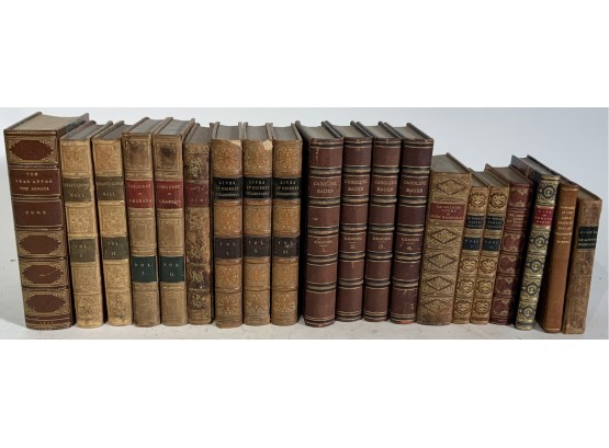20 Leather Bound Books, Various Genres