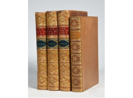 4 Books: Book Of Gems, 3 Vols. C.S. Hall 1836-1837 & Samuel Rogers, Poems