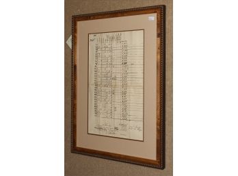19th C. Framed Windsor, VT. Ledger Page Of The CT. River Bridge Corp And 1815 Letter From Bridge Owner