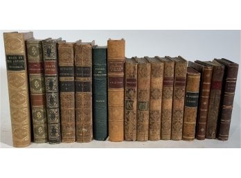 18 Leather Bound Books: Various Genres