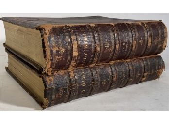 Two Leather Bound Bibles, Illus. By Gustave Dore, Pub. By Cassell, Petter & Galpin