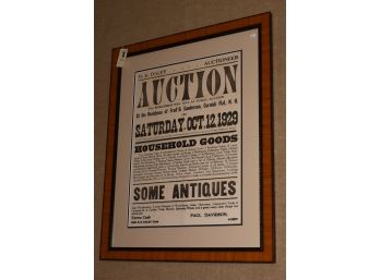 Early 20th C. Cornish, NH Auction Broadside