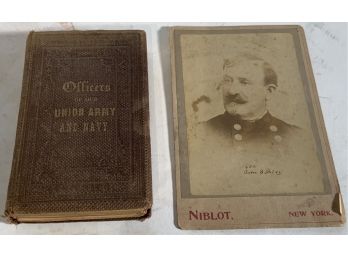 Officers Of The Union Army And Navy, Prang Along With Photo Of Soldier