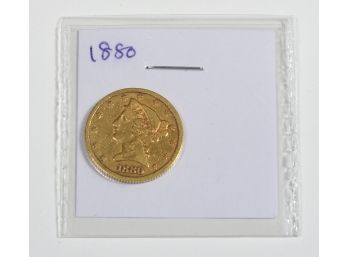 1880 Five Dollar Gold Piece