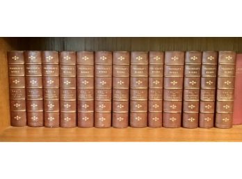 Leather Bound Thirteen Volume Set Of The Works Of William Thackeray, 1899