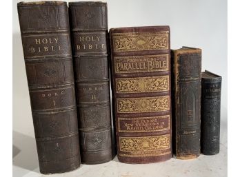 Five Bibles Including Two Illustrated By Gustave Dore