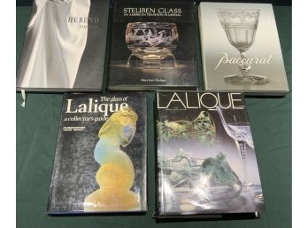 5 Designer Glass Reference Books: Baccarat, Steuben, Lalique, Herend