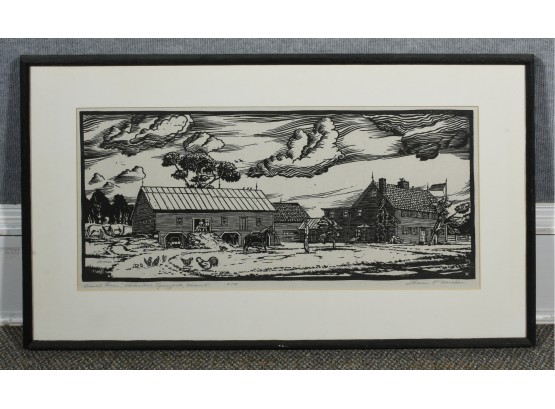 Pencil Signed Lithograph, Russels Farm By Manaken