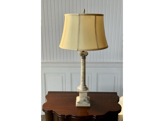 Carved Marble Table Lamp