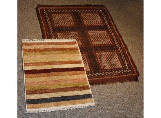 Oriental Multi Colored Rug And A Wool Scatter Rug
