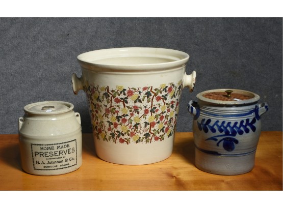 Stoneware And Victorian Slop Jar