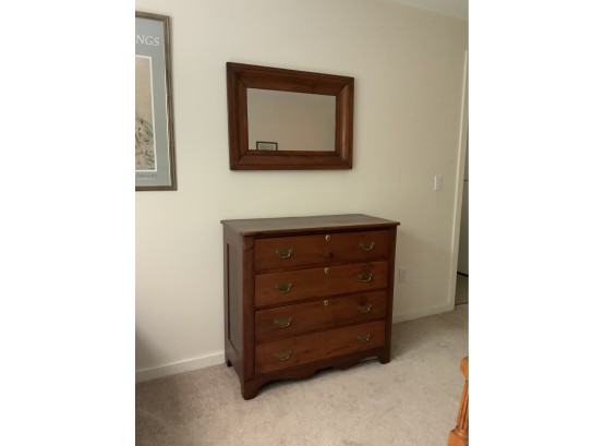 Cottage Pine Four Drawer Chest And Mirror