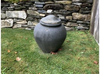 Large Cast Stone Jar With Lid