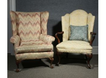 Two 20th C. Wing Chairs