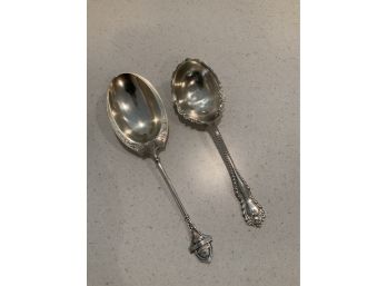 Two Antique Sterling Serving Spoons