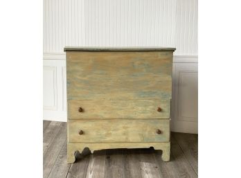 Country Blue Gray Two Drawer Blanket Chest