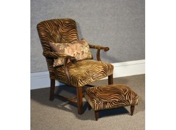 Chippendale Style Armchair With Stool