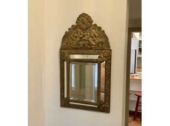 Antique European Brass Mirror