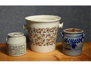 Stoneware And Victorian Slop Jar