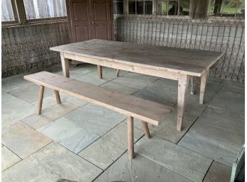 French Country Farm Table And Benches