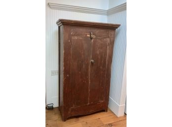 Early 19th C. Red Painted Cupboard