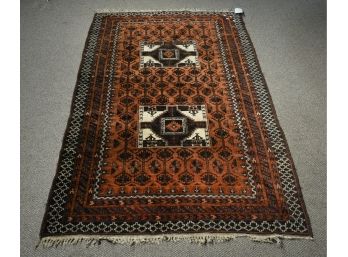 Rust Colored Oriental Scatter Rug