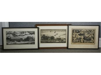 Three Lithographs By Manaken