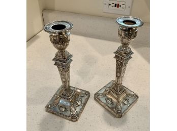 English Weighted Sterling Candlesticks