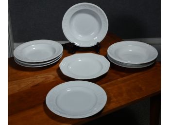 Eight Assorted Ironstone Shallow Bowls