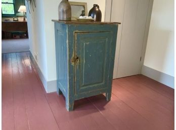 Small Antique Blue Painted Cabinet