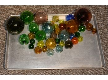 39 Assorted Colored Glass Balls