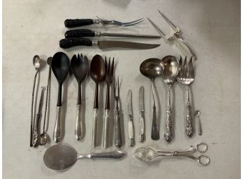 Various Serving Pieces, Some Sterling
