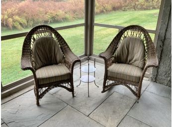 Vintage Wicker Chair And Rocker