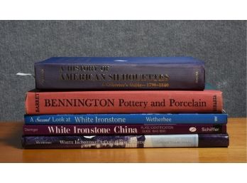 Five Reference Book Lot:  Silhouettes, Bennington And Ironstone