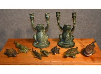 Collection Of Paint Decorated Animal Figures And Lures