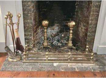 Antique Fireplace Tools And Andirons