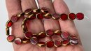 Vintage Red Glass W Gold Wash Beads Lot, Vintage To Newer, Snowhill Auctions, 120 Lots, Closes 2/8 At 8:15