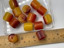 Vintage Early Plastic Faux Amber Large Beads Lot, Snowhill Auctions, 120 Lots, Closes 2/8 At 8:15