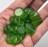 Antique Green Faceted Glass Disc Beads Lot, Snowhill Auctions, 120 Lots, Closes 2/8 At 8:15
