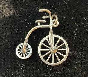 Sterling Silver Antique Big Wheel Bicycle Pendant
