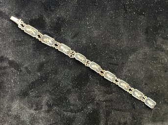 Vintage Siam Sterling Silver Link Bracelet, Delicate, Great Condition, Marked