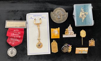 Vintage Fraternal Pins, Royal Order Of Jesters, Freemason Enamel Pin, 1936 Scratch Altoona